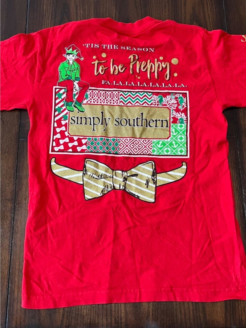 Simply Southern Tis The Season To Be Preppy Christmas T-shirt Small Holiday Gift - Picture 4 of 7